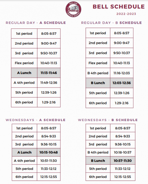 phd bell schedule